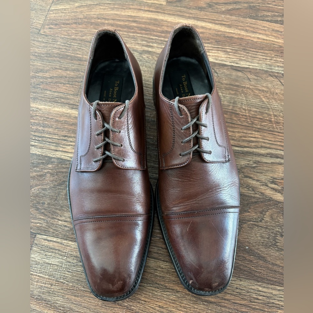 TO BOOT NEW YORK Cap Toe Oxfords | Size 10 | Dark Brown Leather | Made in Italy